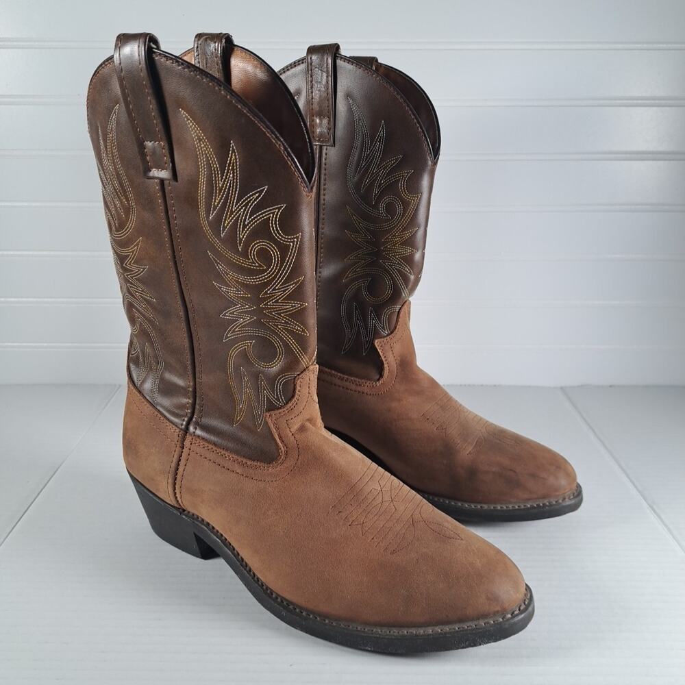 Laredo Mens Paris Western Boots Size 10 EW Tan Leather Cowboy Work Rodeo 4242
